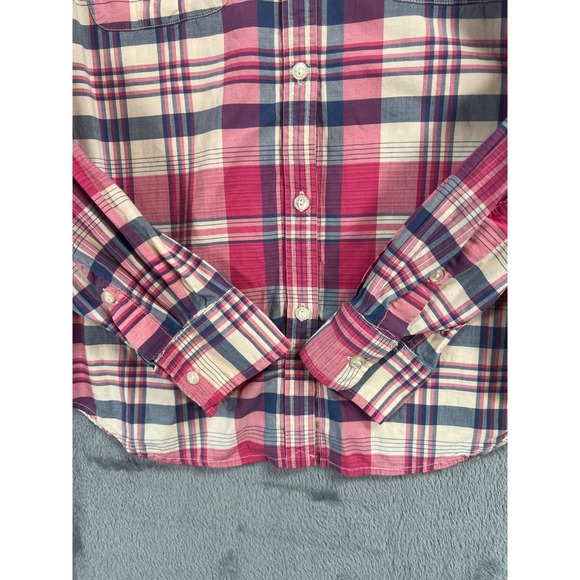 Lauren Ralph Lauren Shirt Womens Large Pink Multicolor Madras Plaid - Picture 5 of 8